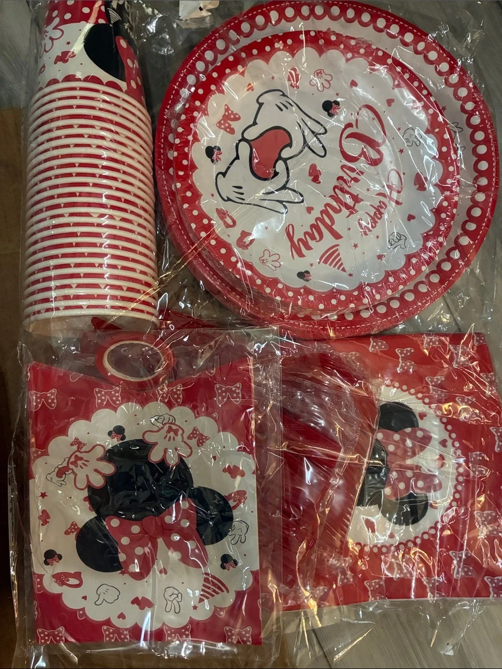 🐾 Minnie Mouse Red Party Tableware Set - Birthday Plates, Cups & Napkins